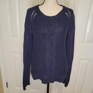 Lilly Pulitzer Navy Cable Knit Sweater – Size L